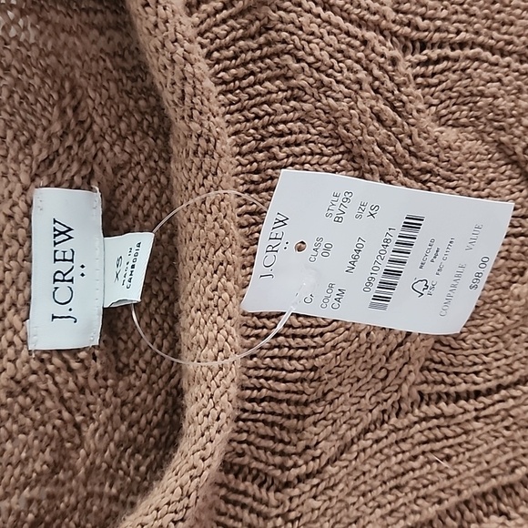 Nwt J. Crew Rollneck Cable Knit Sweater In Brown Size XS - Picture 5 of 5